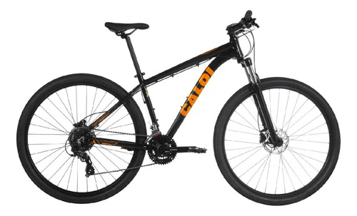 Mountain bike Caloi Explorer Sport 2023 aro 29 17" 24v câmbios Shimano Altus M313M6 y Shimano TX800 cor preto/laranja