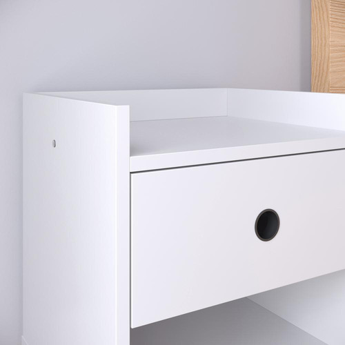 Kit 2 Mesinhas Cabeceira Nicho Pés Palito Mesa Retrô Pequena Cor Branco/marrom