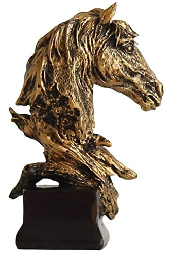 Escultura De Cabeza De Caballo Dorada Para Decoración