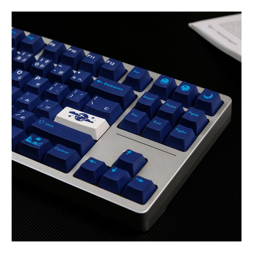 Hyekit Pbt Keycaps, 134 Teclas Blue Hell Keycaps Subublación