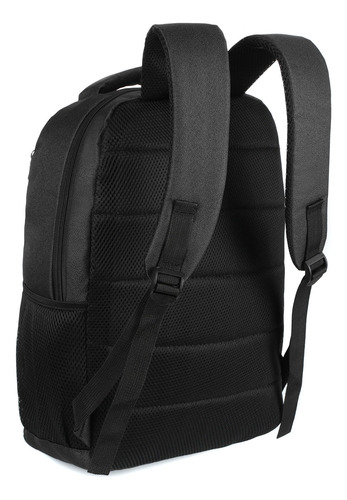 Mochila Porta Notebook Travel Tech Con Organizador Acolchada Color Negro Diseño De La Tela Liso