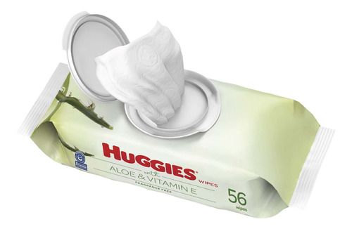 Set 56 Toallitas Huggies Con Aloe Y Vitamina E Sin Perfume