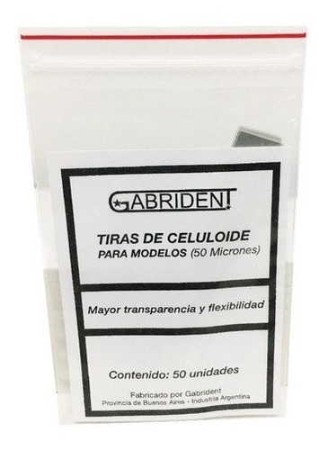 Tiras De Celuloide Blister X 50u Gabrident Odontología