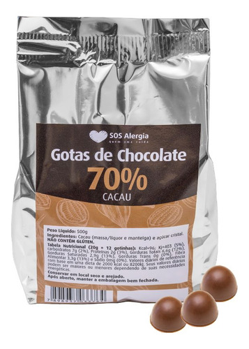 Gotas De Chocolate 70% - Sos Alergia