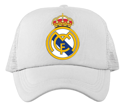 Gorra Blanca Real Madrid Malla Trucker Unisex Unitalla