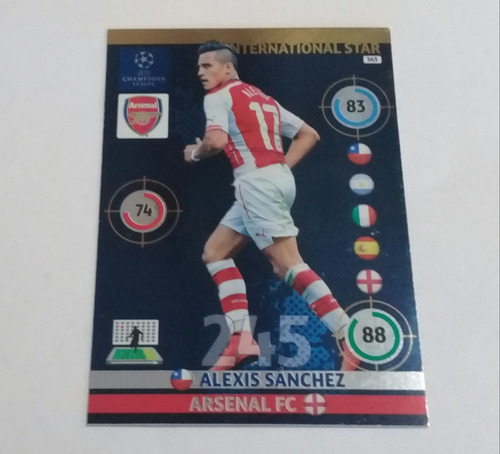 Carta Adrenalyn Xl 2014/15 N° 343 Alexis Sánchez Arsenal