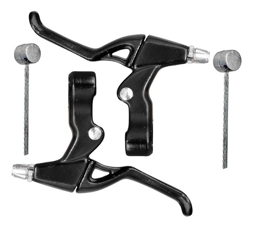 Kit Maçaneta De Freio Bike Aluminio V-brake + Cabo De Aço