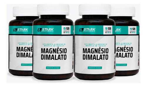 Kit 4x Magnésio Dimalato - 120 Cápsulas - Stark Supplements