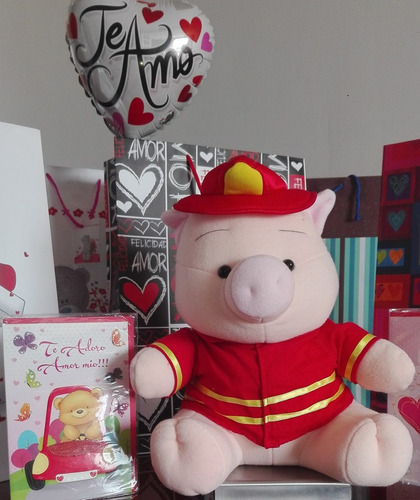 Peluche Chanchitos O Cerditos Bombero Listo Para Regalar