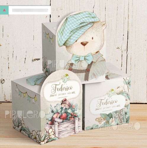 Kit Imprimible Bosque Vintage Oso - Osito Jamie 