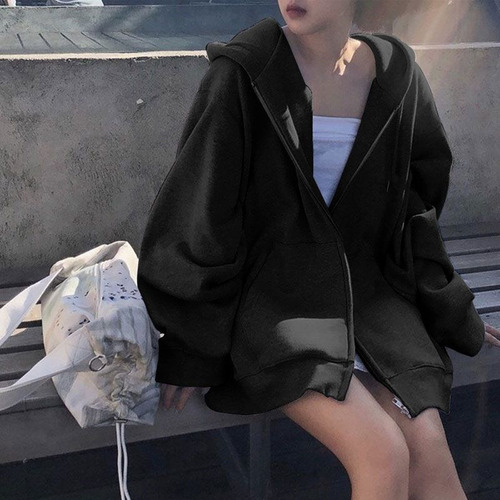 Sudadera Con Capucha Gris Para Mujer De Talla Grande, Casual