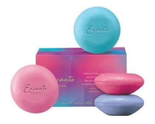 Imagem 3 de 3 de Kit Sabonetes Encanto Avon Sortido 80g 4 Unidades