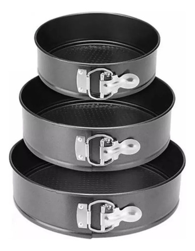 Set De 3 Torteras Moldes Desmontables Redondos 24-26-28cm