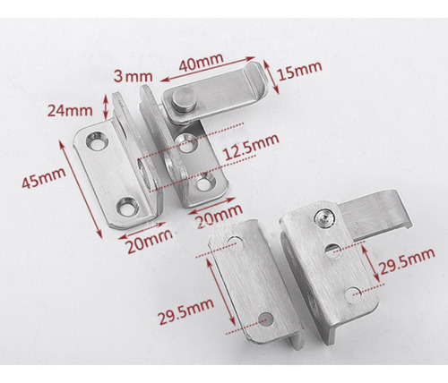 2x Cerradura De Puerta De Acero Inoxidable Cerradura De La