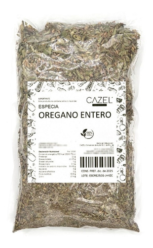 Imagen 1 de 2 de Orégano Natural Entero Seco Oaxaca 250g