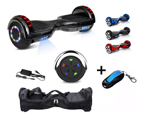 Patineta Eléctrica C/ Funda + Control Música Luz Hoverboard