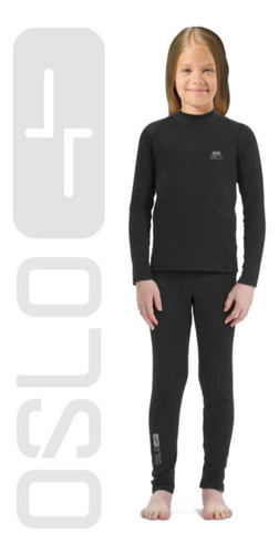 Conjunto Térmico Oslo Frisado Niño Unisex 14 Negro