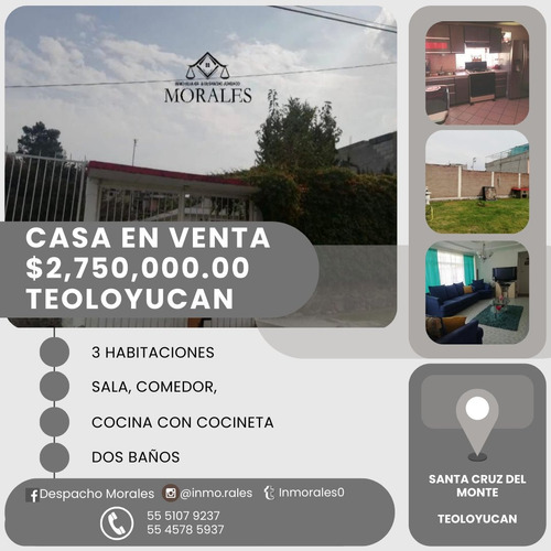 Casa En Venta En Santa Cruz Del Monte En Teoloyucan  