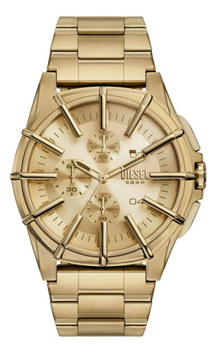 Reloj Hombre Diesel Framed De Acero Inoxidable 44mm Correa Dorado