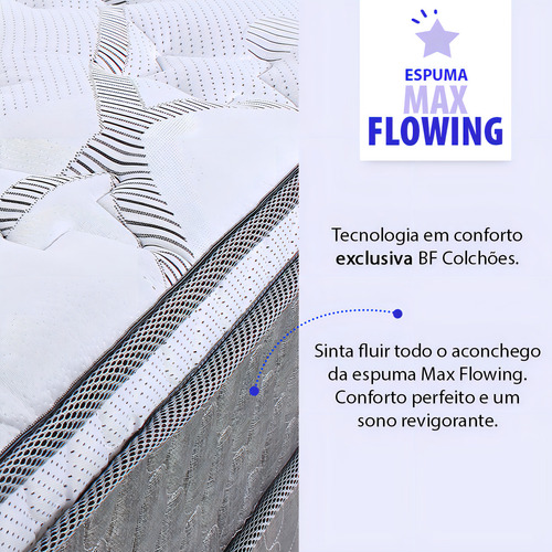 BF Colchões Cama Box Smart Spring 188x128cm viúva branco e cinza