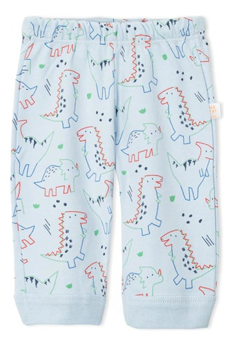 Pantalón Bebe Nene Estampa Dinos Naranjo T 9 A 24 Meses