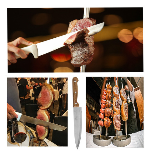Imagem 2 de 7 de Kit Churrasco Faca E Garfo