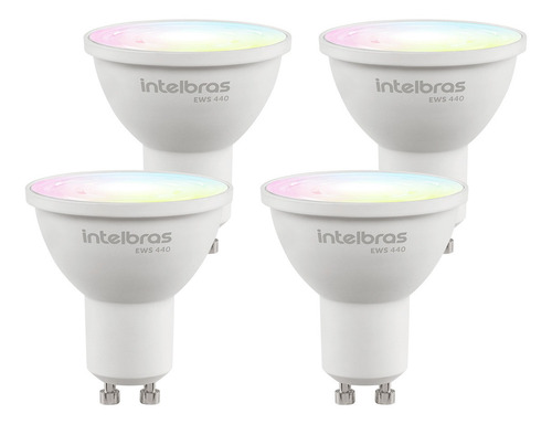 Kit Lâmpada Led Spot Smart Wi-fi Intelbras Ews 440 - 4 Unida