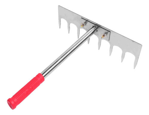 Garden Leaf Rake Acero Inoxidable Con Manejo Antideslizante