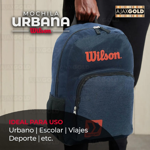 Imagen 5 de 8 de Mochila Wilson Porta Notebook Urbana Deportes Gym Reforzada