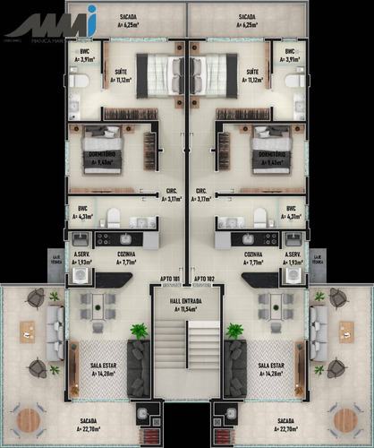Imagem 7 de 12 de Royal Vitale Ii, Apartamento Cobertura 2 Quartos No Itacolomi, Piçarras - 1910