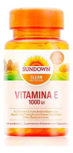 Suplemento De Vitamina E Sundown 1000ui 30 Cápsulas Softgel