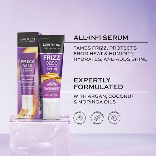 Suero Capilar Anti Frizz John Frieda, Viaje, 0.34 Oz/pack De