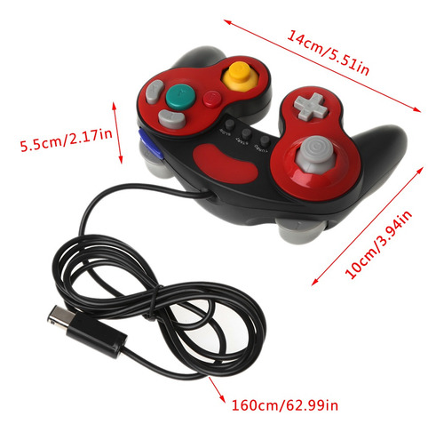 Controlador De Joystick Portátil Com Fio Para Game Cube Wii