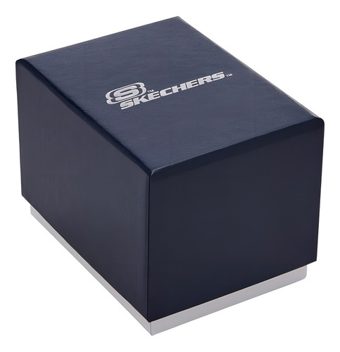Reloj Para Hombre Resistente Al Agua Y Analógico Skechers Correa Marrón Bisel Plata Fondo Crema
