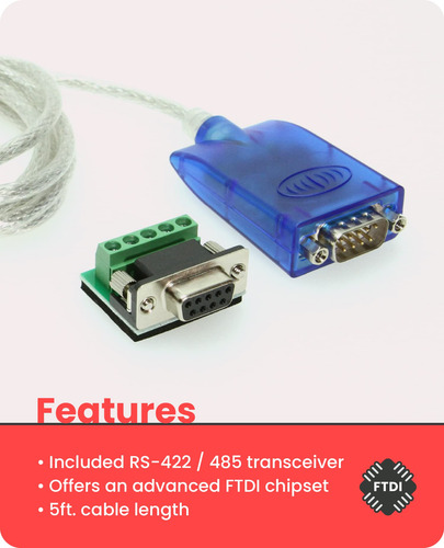 Gearmo Pro 5ft Usb To Rs485-rs422 Ftdi Chip - Windows 10 Sup