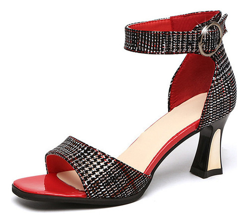 Sandalias De Moda Con Talón Grueso Suaves Y Transpirables