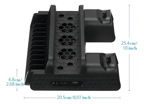 Base Soporte Ventilación Y Carga Joystick Ps4 Fat Slim Pro
