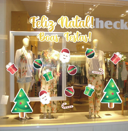 Adesivo Para Vitrine De Natal Modelo04 Tamanho 1m²