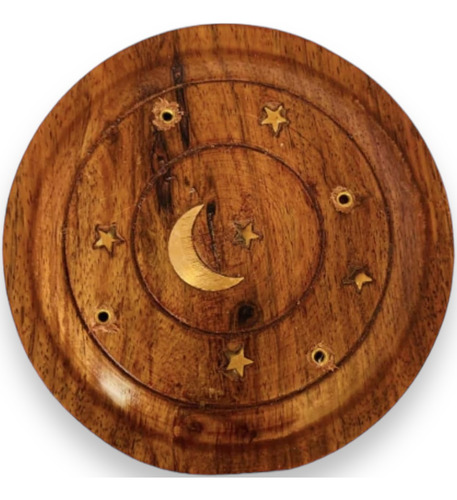 Porta Incienso De Madera Fina Para Conos, Varas O Palo Santo 2 Platones Circulares