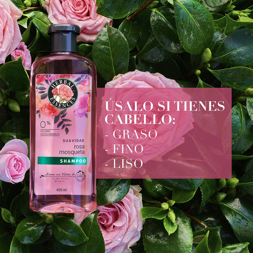 Shampoo Herbal Essences Suavidad Rosa Mosqueta 400 Ml