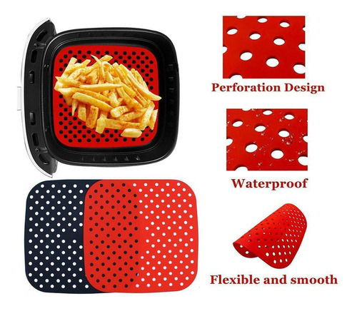 Tapete Esteira Culinario Silicone Quadrado Para Air Fryer