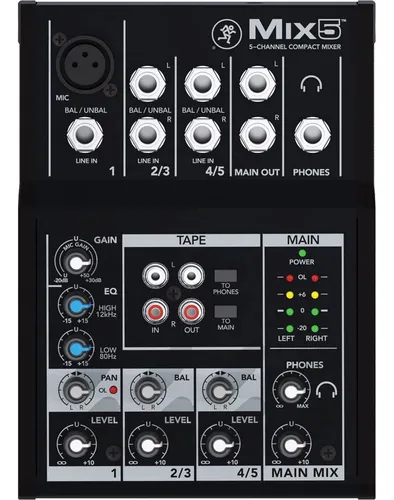 【超歓迎】 Mix5 Mackie Mixer Compact 5-channel Preamp Mic 1 With DJ機材