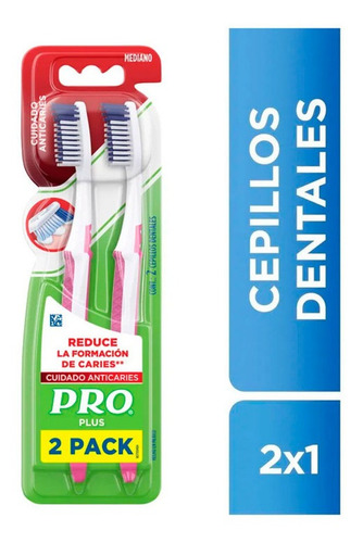 Imagen 1 de 5 de Cepillo Dental Oral B Pro Plus Cuidado Anticaries Medio 2 Un