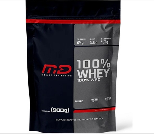 100% Whey Protein Concentrado 900g Md Muscle Sabores Diverso