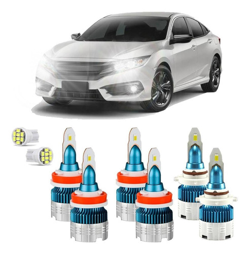 Kit Ultra Led Mi2 Honda Civic G10 17 À 22 6000k 10000 Lúmens