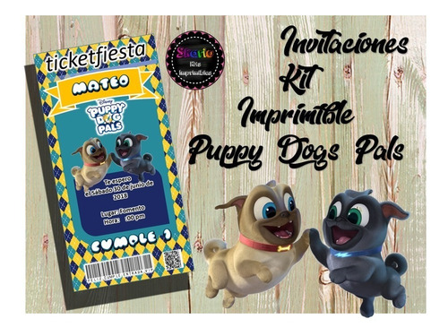 Kit Imprimible Puppy Dogs Pals Disney 2 Personalizado 