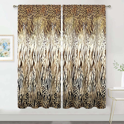 Cheetah Print Curtains 42w X 63h Rod   Leopard Bedroom ...