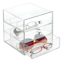 Comprar Interdesign Clarity Organizador Apilable De 2 Cajones Para Anteojos, 3 Gavetas, Transparente, 7 X 6.5 X 6.5 , 1