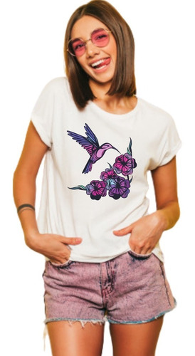 Blusa Colibrí Acuarela#2 Colores Playera Estampado Ave