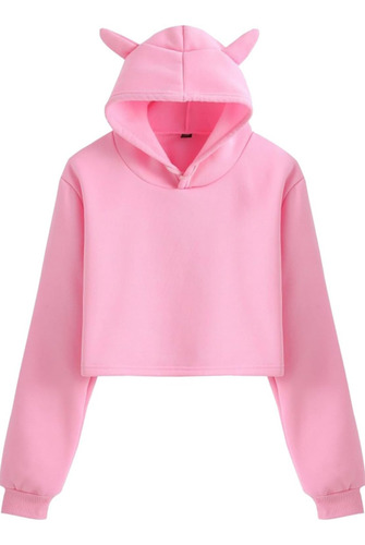 Sudadera Crop Talla M Color Rosa